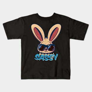 Sassy Bunny Rabbit Wearing Sunglasses Retro Kids T-Shirt